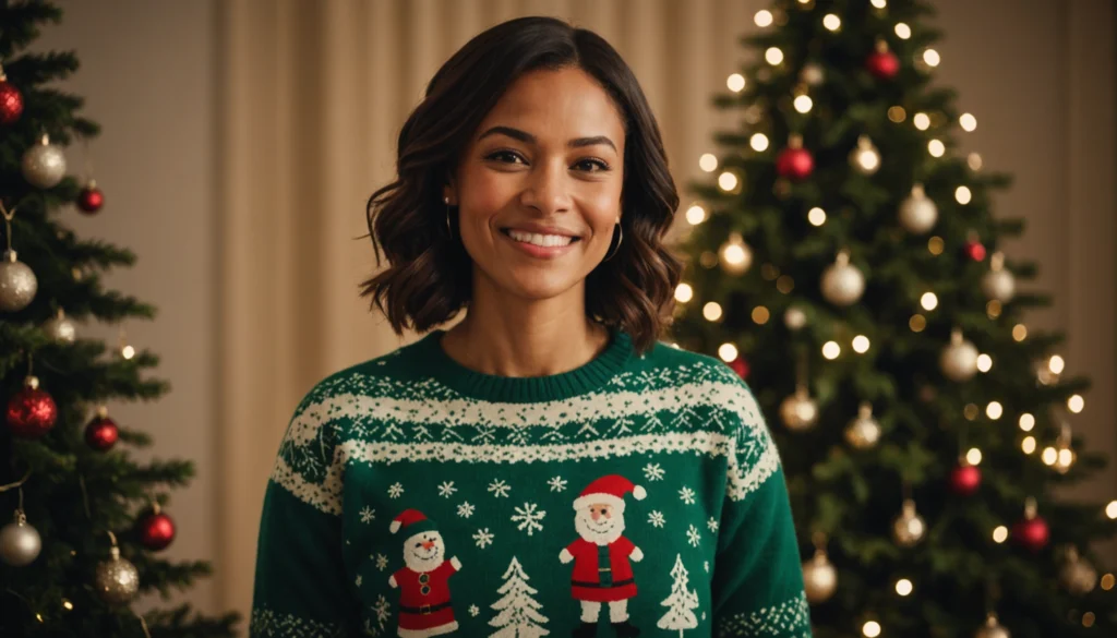 pull de noel clignotant